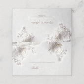 White 3D Flowers Arched Wedding プレイスカード (外部開封)