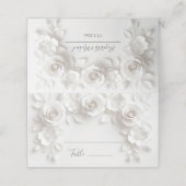 White 3D Flowers Arched Wedding プレイスカード (外部開封)