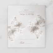 White 3D Flowers Arched Wedding プレイスカード (外部開封)