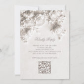 White 3D Flowers Vintage Wedding 招待状 (裏面)