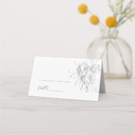 White 3D Flowers Wedding Place Card プレイスカード