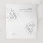 White 3D Flowers Wedding Place Card プレイスカード (外部開封)