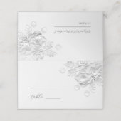White 3D Flowers Wedding Place Card プレイスカード (外部開封)