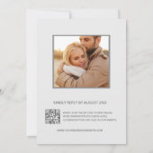 White 3D Roses Frame Wedding Minimalist 招待状 (裏面)