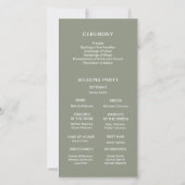 White 3D Roses Sage Green | 結婚式プログラム (裏面)
