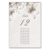 White 3D Roses Wedding Guest Names  テーブルナンバー (裏面)