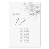 White 3D Roses Wedding Guest Names  テーブルナンバー (裏面)