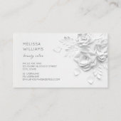 White 3D Simple Flowers 名刺 (裏面)