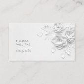 White 3D Simple Flowers 名刺 (正面)