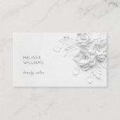 White 3D Simple Flowers 名刺 (正面)