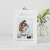 White 3D Wildflowers Roses サンキューカード (スタンド正面)