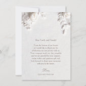 White 3D Wildflowers Roses サンキューカード (裏面)