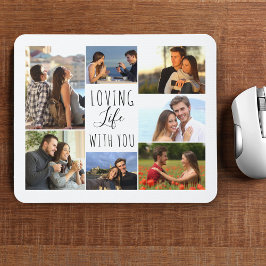 White 7枚フォトコラージュ「Loving Life with You」 マウスパッド
