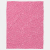 White abstract doodles on pink background フリースブランケット (正面)