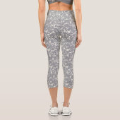 White Abstract On Grey Capris カプリレギンス (裏面)