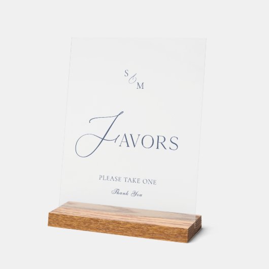 White Acrylic “Favors” Sign  アクリルサイン (傾斜)