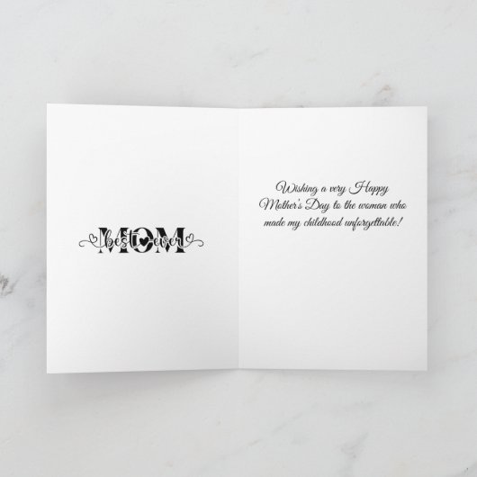 White Aesthetic Mother's Day Greeting Card カード (内部)