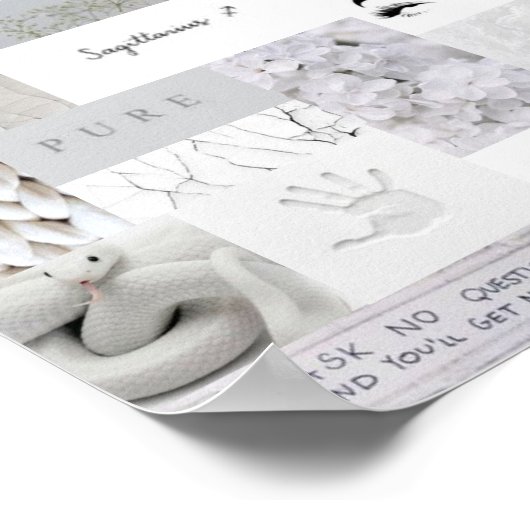white aesthetic sagittarius zodiac sign poster ポスター (角)