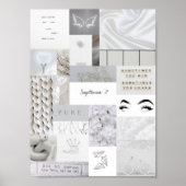 white aesthetic sagittarius zodiac sign poster ポスター (正面)