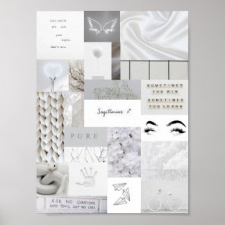 white aesthetic sagittarius zodiac sign poster ポスター