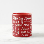 White ALEXA Name On Red マグカップ (中央)