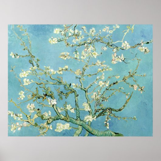 White almond blossom by Vincent Van Gogh ポスター (正面)