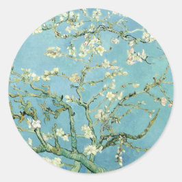 White almond blossom by Vincent Van Gogh ラウンドシール