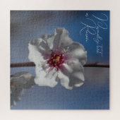 White Almond Flower Floral Botanical Photography ジグソーパズル (横)