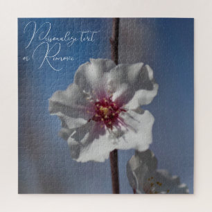 White Almond Flower Floral Botanical Photography ジグソーパズル
