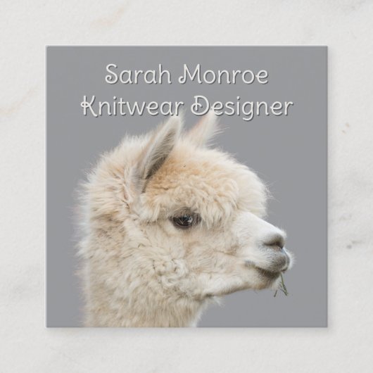 White Alpaca Fiber Yarn スクエア名刺 (正面)