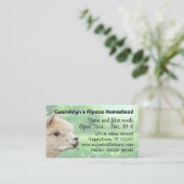 White Alpaca Knitting Fiber Business Card 名刺 (スタンド正面)