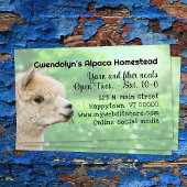 White Alpaca Knitting Fiber Business Card 名刺