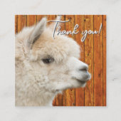 White Alpaca Thank You Discount Business Card スクエア名刺 (正面)