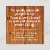 White Alpaca Thank You Discount Business Card スクエア名刺 (裏面)