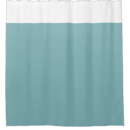 White and Aqua Two Tone Shower Curtain シャワーカーテン