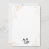 White and Beige Elegant Floral Wedding Invitation 招待状 (裏面)