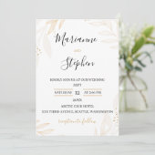 White and Beige Elegant Floral Wedding Invitation 招待状 (スタンド正面)