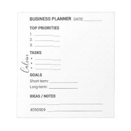 White and Black business planner Notepad ノートパッド