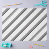 White and Black Diagonal Stripe Tissue Wrap Paper 薄葉紙 (クラフト)
