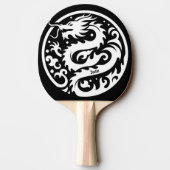 White and Black Dragon Personalized 卓球ラケット (裏面)