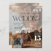 White and black Magazine Cover Wedding  Invitation 招待状 (正面/裏面)