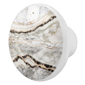 White and Black Marble Textures Abstract セラミックノブ (右)