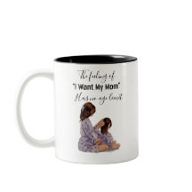 White and black mug for mother with a cute logo
