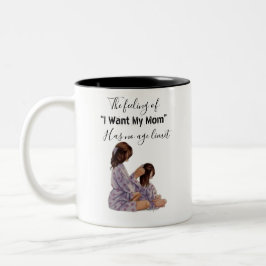 White and black mug for mother with a cute logo ツートーンマグカップ