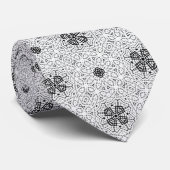 White and black openwork geometric pattern Elsa ネクタイ (ロール)