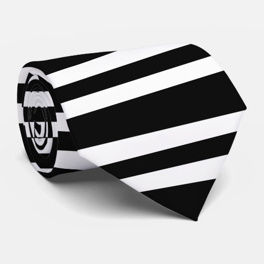 White and Black Stripe ネクタイ (ロール)