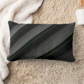 White and black stripe textile ランバークッション (ブランケット)