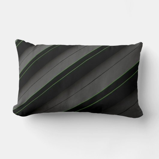 White and black stripe textile ランバークッション (正面)