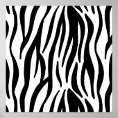 White and Black Zebra Pattern ポスター (正面)
