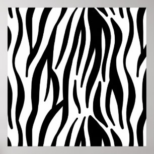 White and Black Zebra Pattern ポスター
